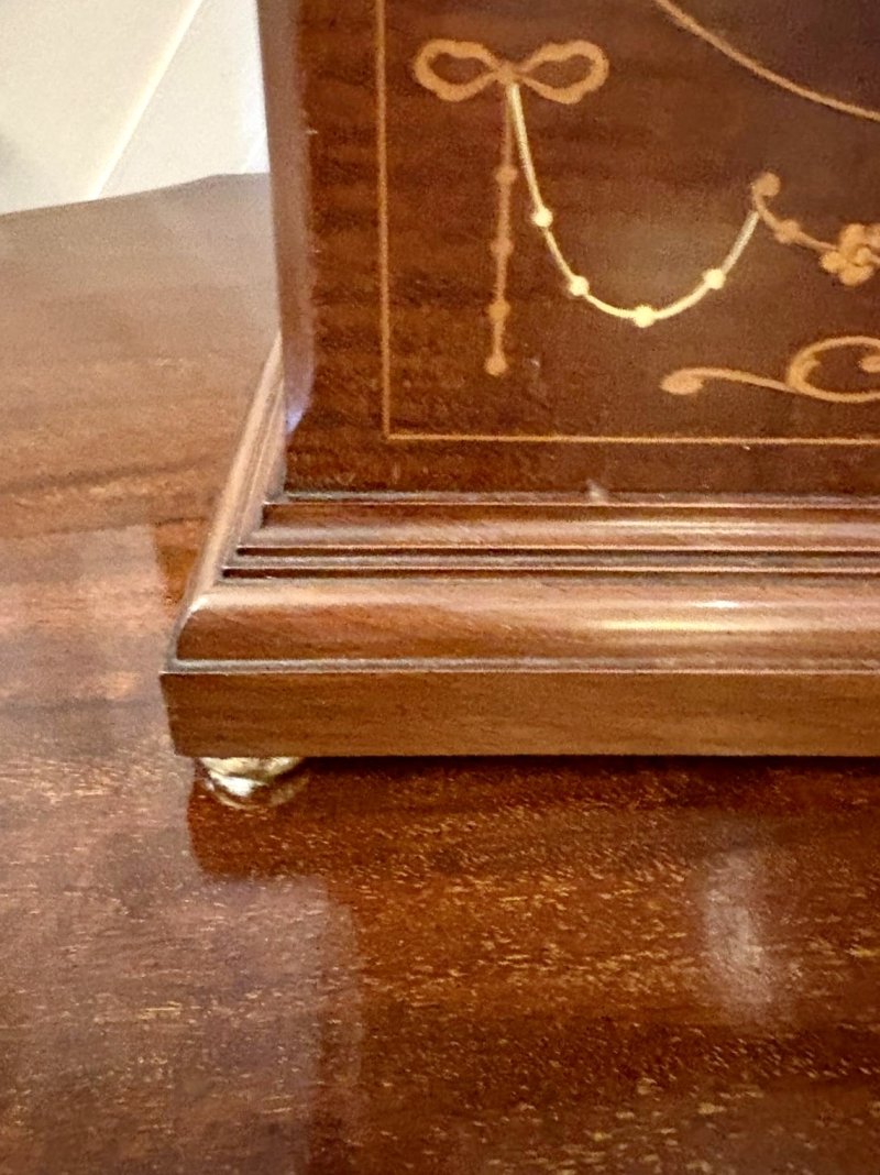 Antique Edwardian Mahogany Striking Mantel Clock